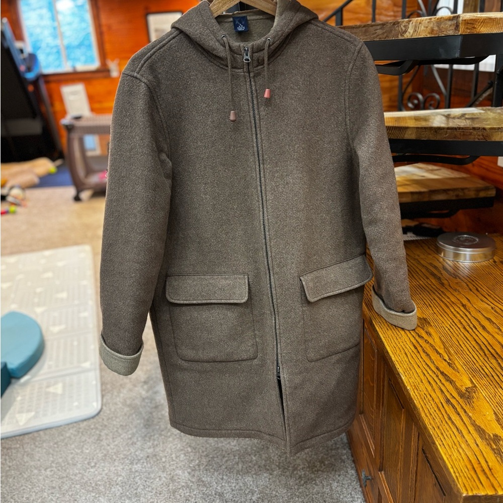 Lands' End Women's Brown Hooded Trench Coat